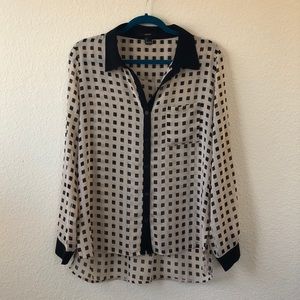 Shear button up blouse